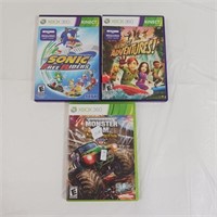 Xbox 360 Games - Sonic/Kinect/Monster jam