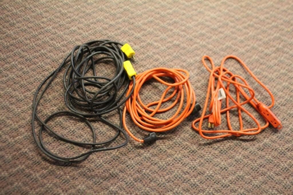Three extension cords