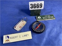 BSA Compass & Thermometer, Laney Name Tag