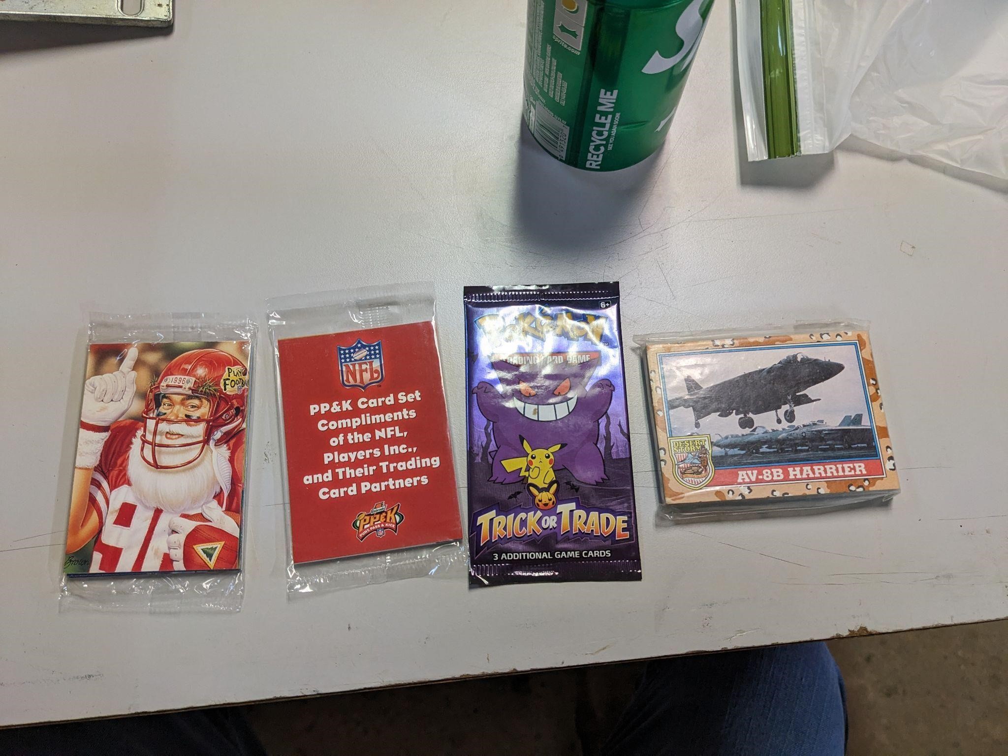 2 NFL, Pokemon, & War Plane Card Sets