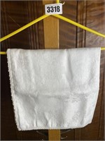 White Tablecloth w/Crocheted Edge, 50" X 104"