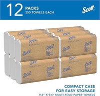 Scott Multi-Fold Towels, 12 PACKS, 250 Sheets/pk