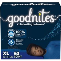 Goodnites Boys' Nighttime Underwear XL, 63/PK