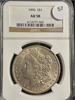 1896 Morgan Dollar NGC AU58