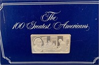 100 Greatest Americans John Hancock Silver Ingot