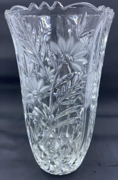 Etched Daisy Cut Vase