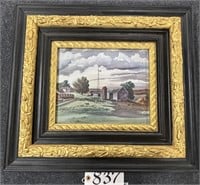 Farm Scene in Antique Stacked Frame Wall Art