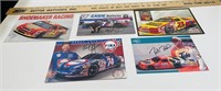 5 Autographed Nascar Racing Photos