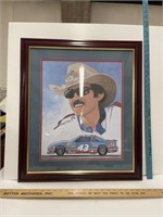 Vintage Autographed Richard Petty Framed Painting