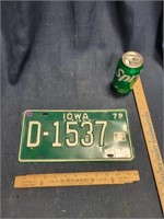 IA '79 D-1537 License Plate
