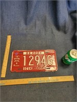 Trail Ind 1964 License Plate Red