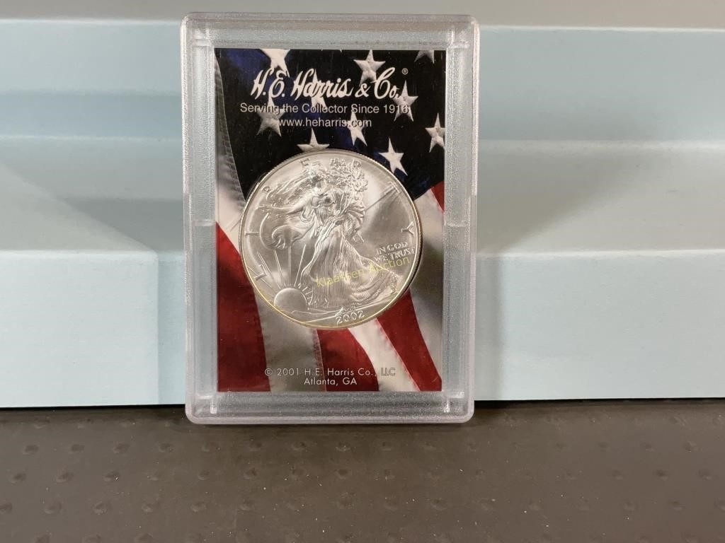 2002 silver eagle in container
