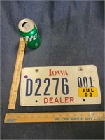 IA Dealer License Plate D2276