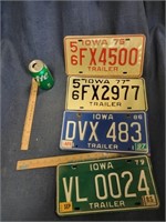 Lot of 1970s/80 IA Trailer License Plates