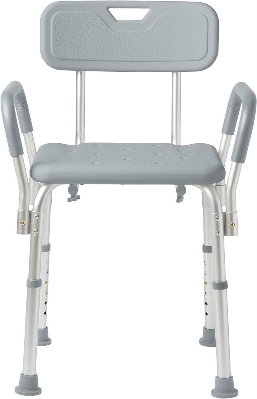 Medline Shower Chair  Back/Arms  350lbs  Gray