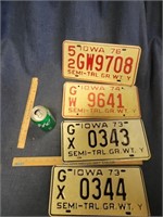 Lot of 1970's Semi Trl Gr Wt License Plates
