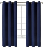 Pair of Navy Blue Curtains - 2 panels