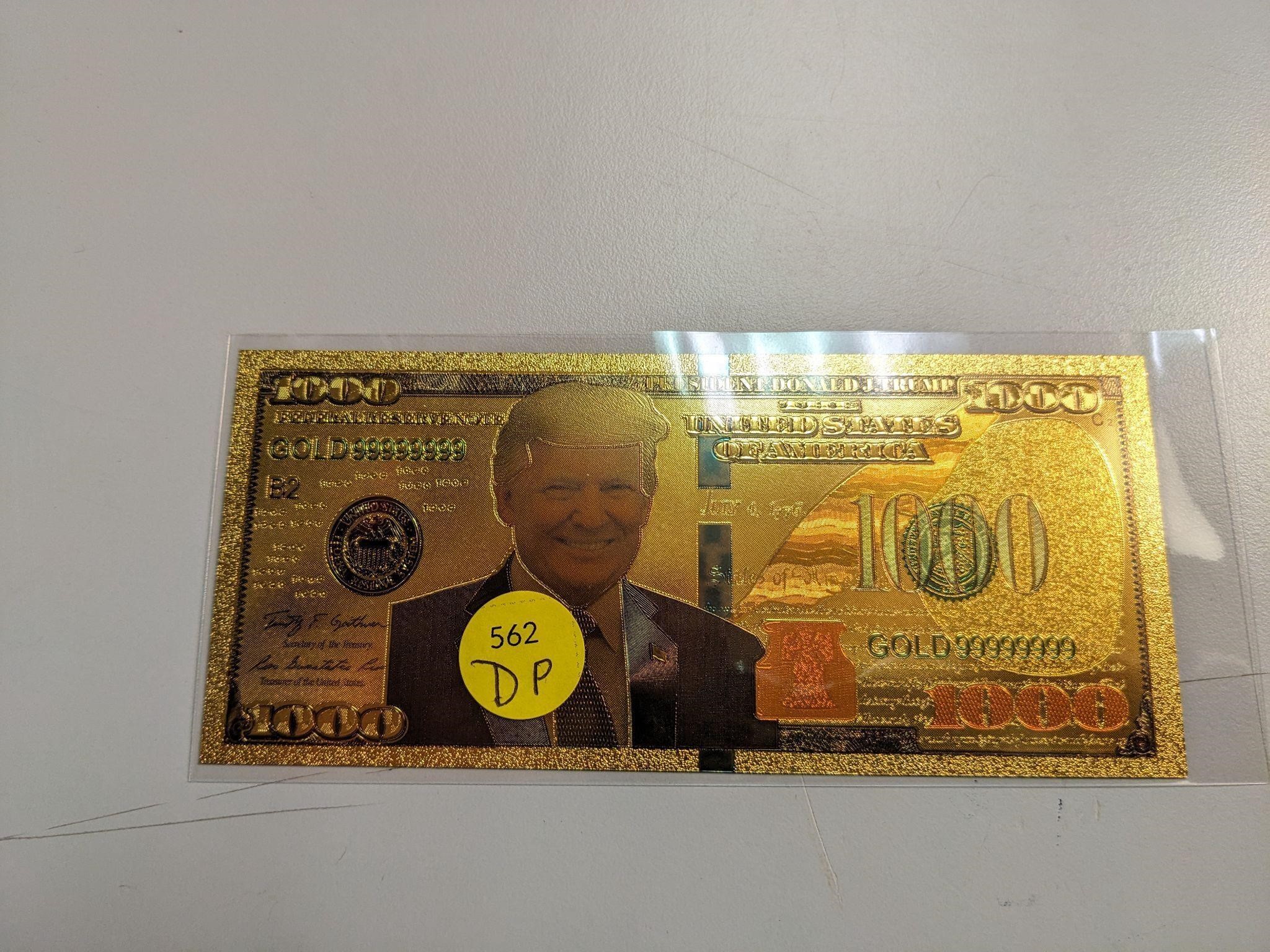 Gold Foil Donald Trump Bill