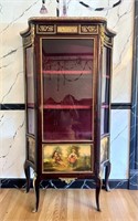 Vintage Vitrine Cabinet with Gold Gilt & Marble