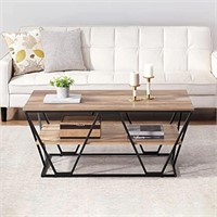 TTHAETUR Industrial Coffee Table for Living Room,