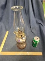 Vintage Glass Oil Lamp w/ Chimney