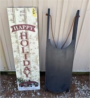 Decorative Sled and Holiday Sign