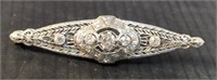 14K Gold & Diamond Brooch 6.3 Grams