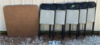 Samsonite Card Table and 4 Folding Chairs