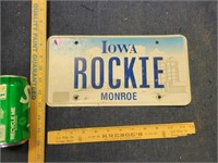 IA Monroe Co Rockie License Plate