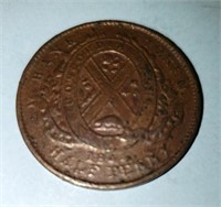 1844 Bank of Canada half cent token copper coin