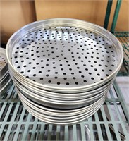 16 1 /2" Round 2" Deep Perforated Pizza Pan x12