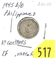 1945D Philippines 10 centavos