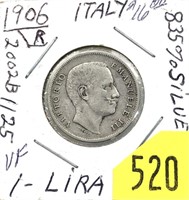 1906 Italy 1 lira