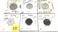 Lot, Austrian coins, 6 pcs.
