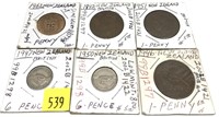 Lot, British New Zealand coins, 6 pcs.