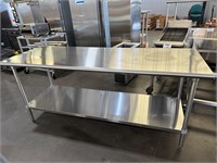 New Floor Display Stainless Table 84” x 30” x 36”