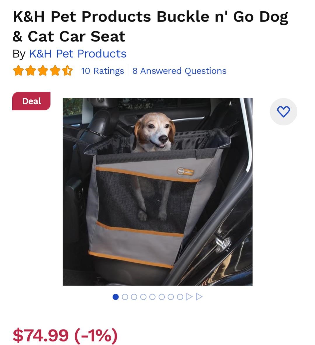K&H Pet Products Buckle n' Go Dog & Cat Car Seat