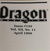 1988 April Dragon Magazine Ad&d. Missing Cover.