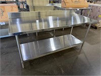New 72” x 30” x 34” All Stainless Table