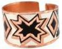 Copper Ring - Silverplate & Diamond Cut - Native D