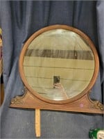 Wooden Vintage Round Mirror Framed