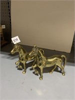 SOLID BRASS HORSE 6.5" H X 7" L, TIMES 2