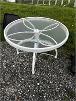 Glasstop Patio Side Table