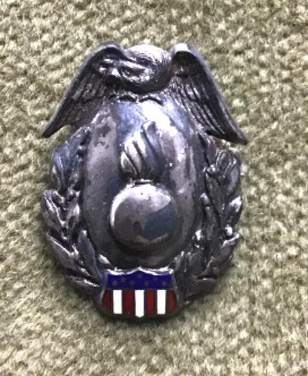 Sterling silver military pin
