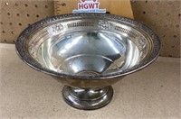 Large weighted sterling footed bowl