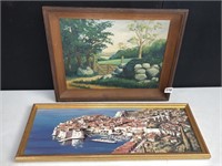 FRAMED PAINTINGS (NO GLASS), COUNTRYSIDE SCENE