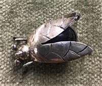 Mexican .925 silver fly brooch
