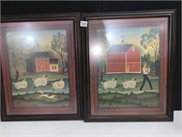 FRAMED PAINTINGS OF COUNTRYSIDE, 23" X 18",