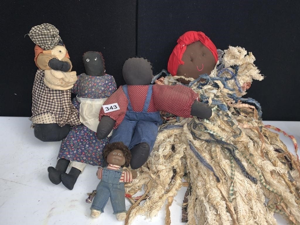 VINTAGE RAG DOLL AND OTHER AFRICAN AMERICAN FOLK