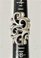 Large sterling silver swirl ring